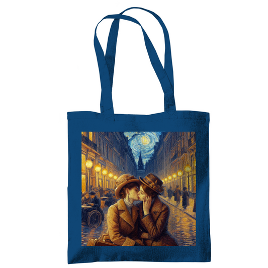 Jutebeutel mit Kuss Print im Stil von Van Gogh