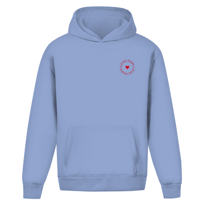 Oversize Hoodie ohne Kordel mit "Love Papa Love Papi"