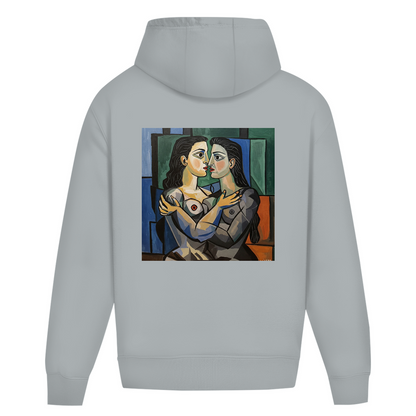 Oversize Hoodie ohne Kordel mit Kuss Print im Stil von Pablo Picasso