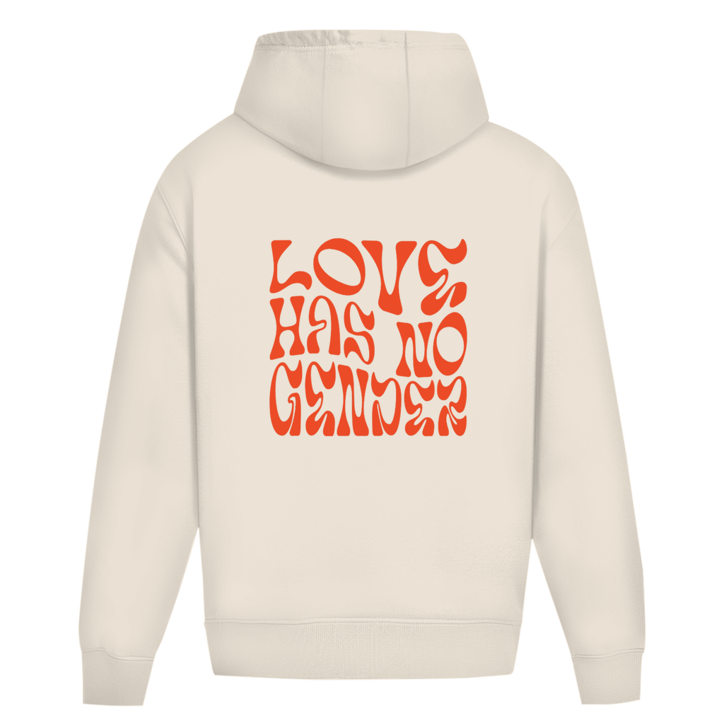 Oversize Hoodie ohne Kordel "Love has no Gender"