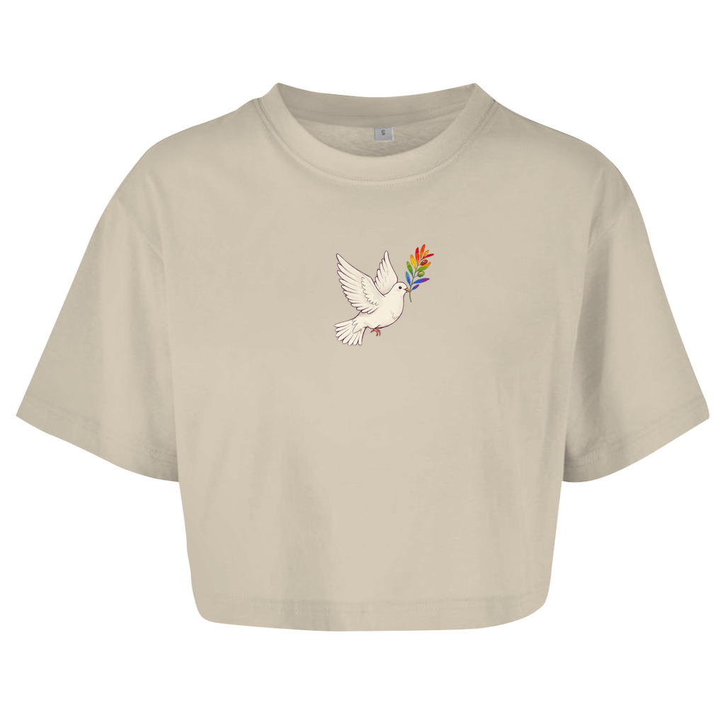 Oversize Crop Top "Friedenstaube Pride Edition"