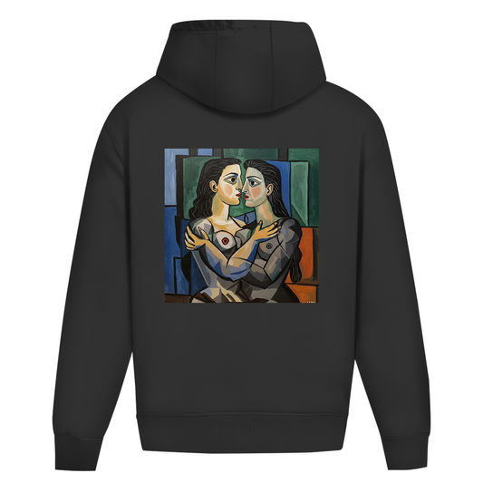 Oversize Hoodie ohne Kordel mit Kuss Print im Stil von Pablo Picasso