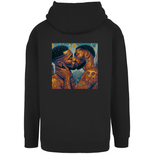 Oversize Hoodie mit Kordel und Kuss Print im Stil von Gustav Klimt