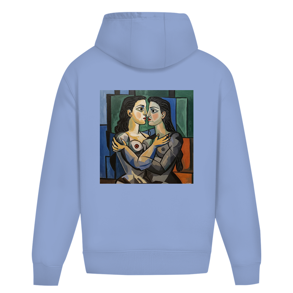 Oversize Hoodie ohne Kordel mit Kuss Print im Stil von Pablo Picasso