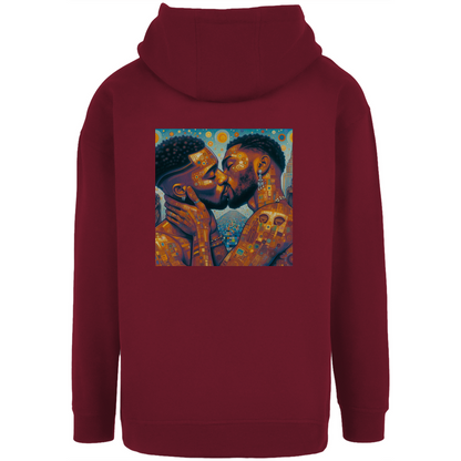 Oversize Hoodie mit Kordel und Kuss Print im Stil von Gustav Klimt