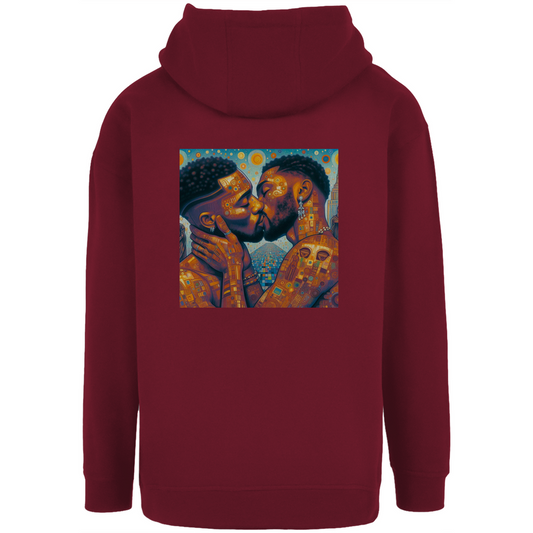 Oversize Hoodie mit Kordel und Kuss Print im Stil von Gustav Klimt