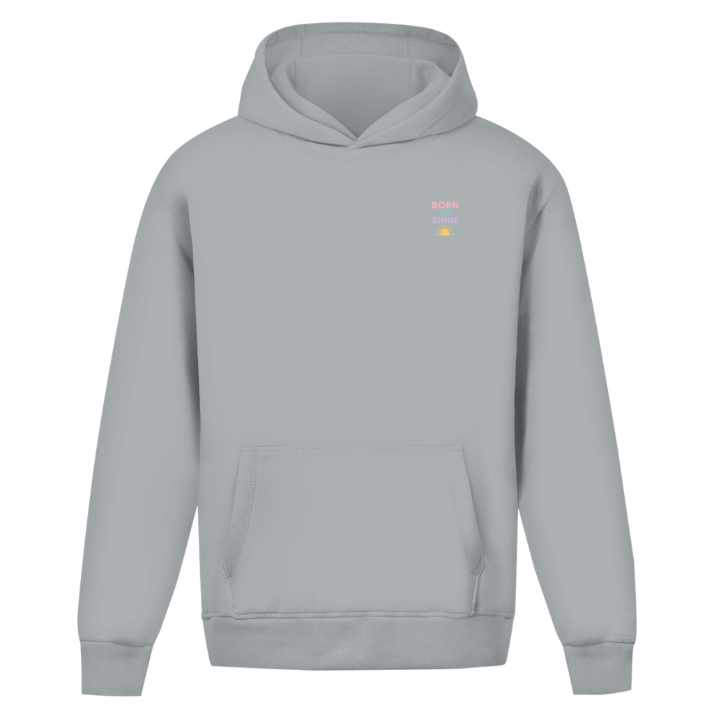 Oversize Hoodie ohne Kordel mit "Born to Shine"