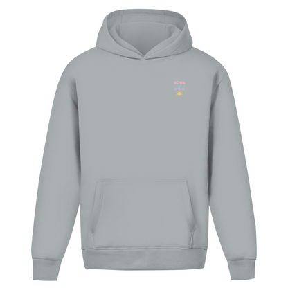 Oversize Hoodie ohne Kordel mit "Born to Shine"