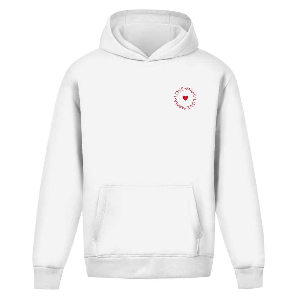 Oversize Hoodie ohne Kordel mit "Love Mama Love Mami"