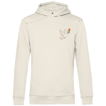 Hoodie mit Kordel und Print "Friedenstaube Pride Edition"