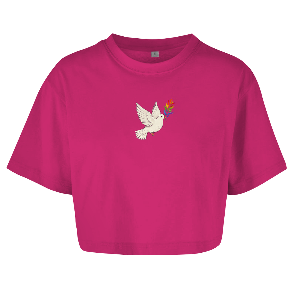 Oversize Crop Top "Friedenstaube Pride Edition"