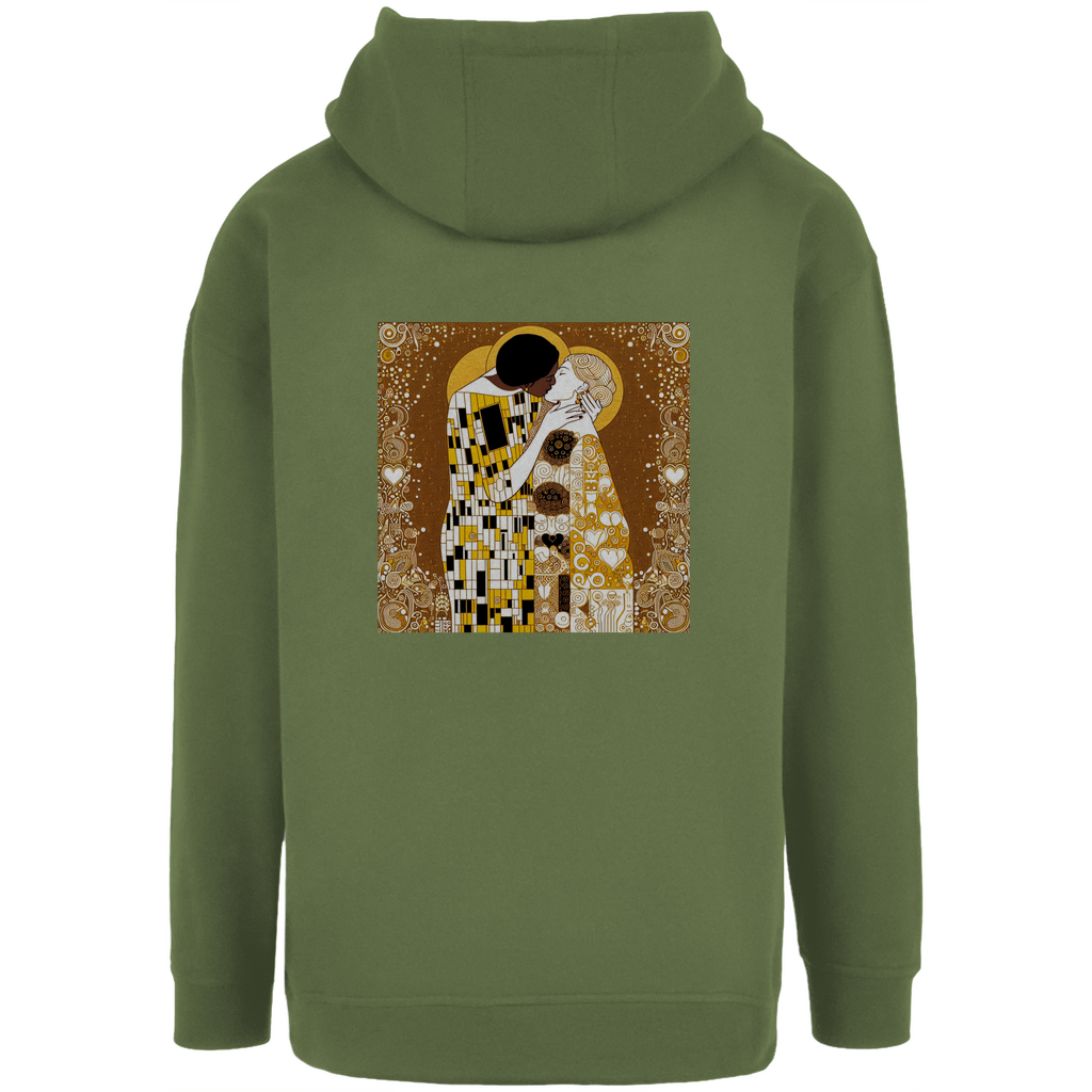 Hoodie mit Kordel und Kuss Print im Stil von Gustav Klimt