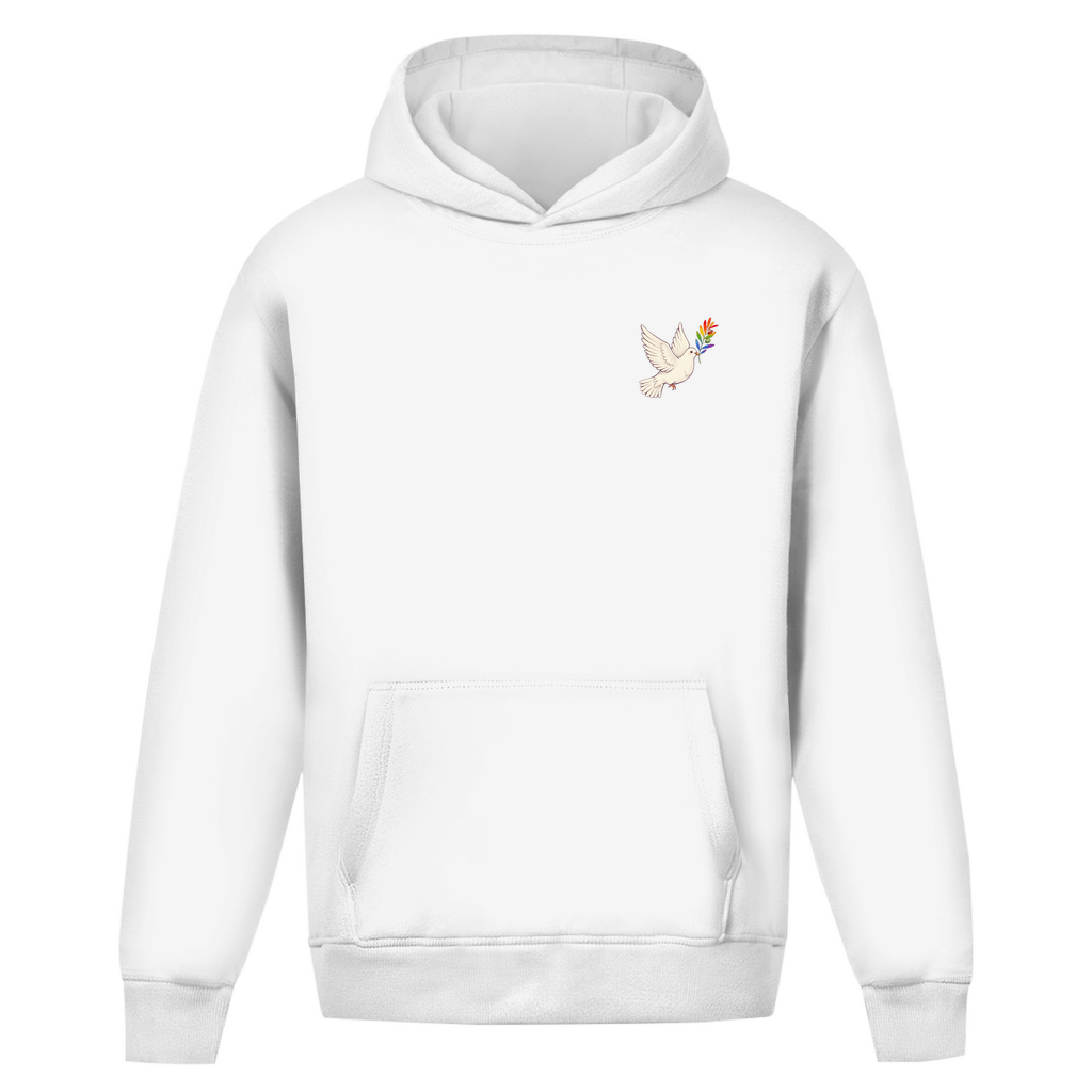 Oversize Hoodie ohne Kordel mit "Friedenstaube Pride Edition"
