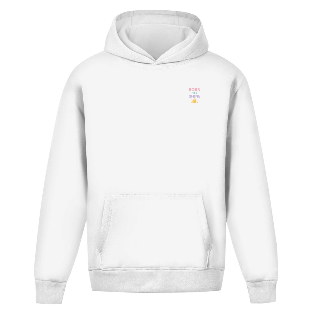 Oversize Hoodie ohne Kordel mit "Born to Shine"