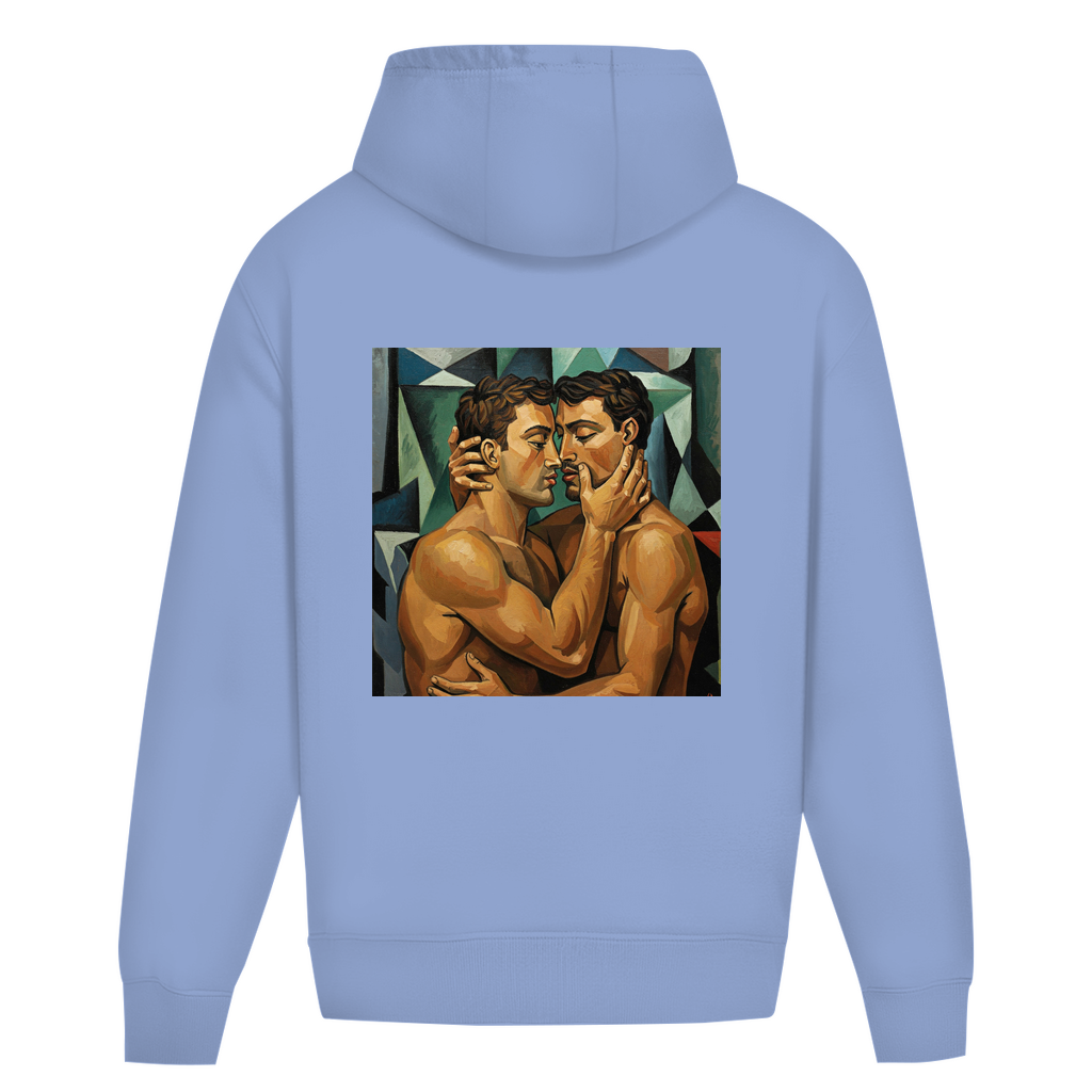 Oversize Hoodie ohne Kordel mit Kuss Print im Stil von Pablo Picasso