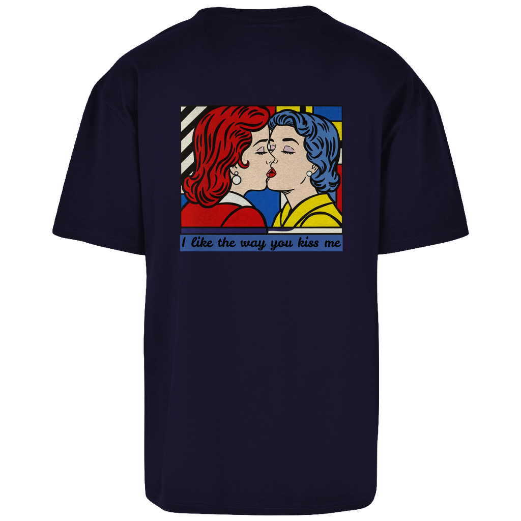 Oversize T-Shirt mit Kuss Print im Stil von Roy Lichtenstein