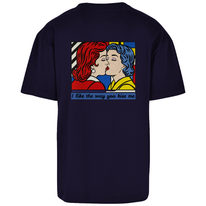 Oversize T-Shirt mit Kuss Print im Stil von Roy Lichtenstein