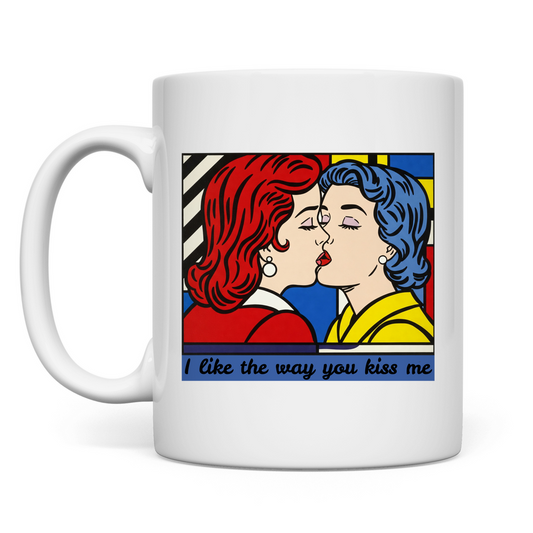 Tasse mit Kuss Print im Stil von Roy Lichtenstein
