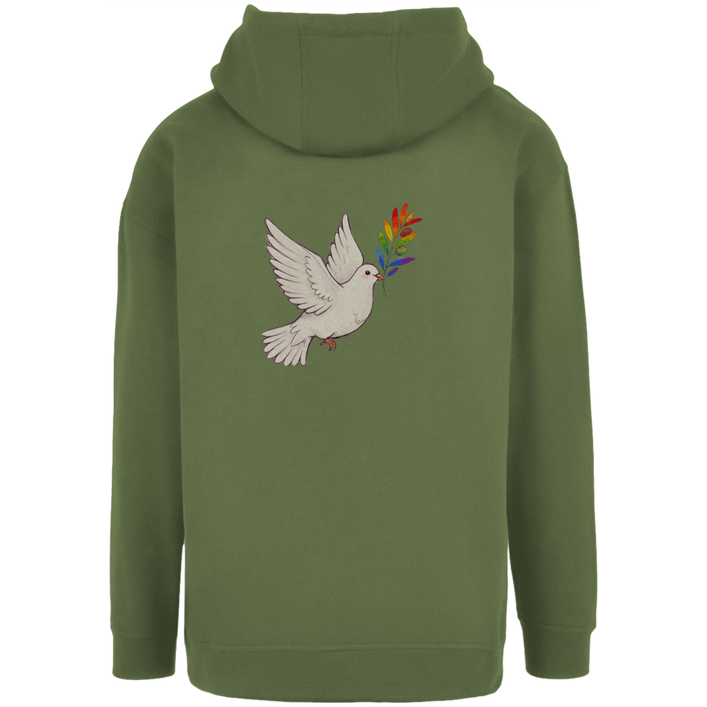 Oversize Hoodie mit Kordel "Friedenstaube Pride Edition"
