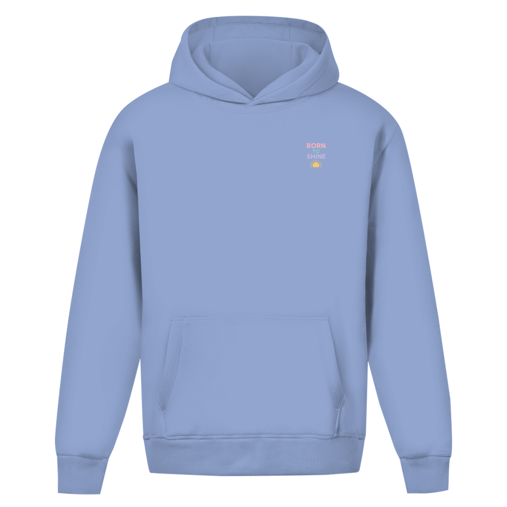 Oversize Hoodie ohne Kordel mit "Born to Shine"