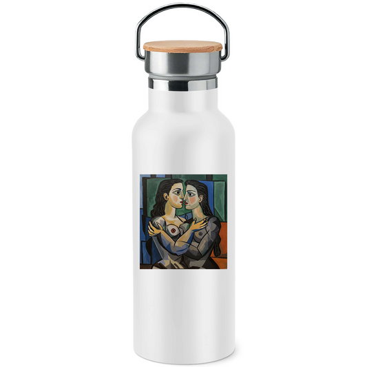 Edelstahl-Trinkflasche mit Kussprint im Stil von Pablo Picasso