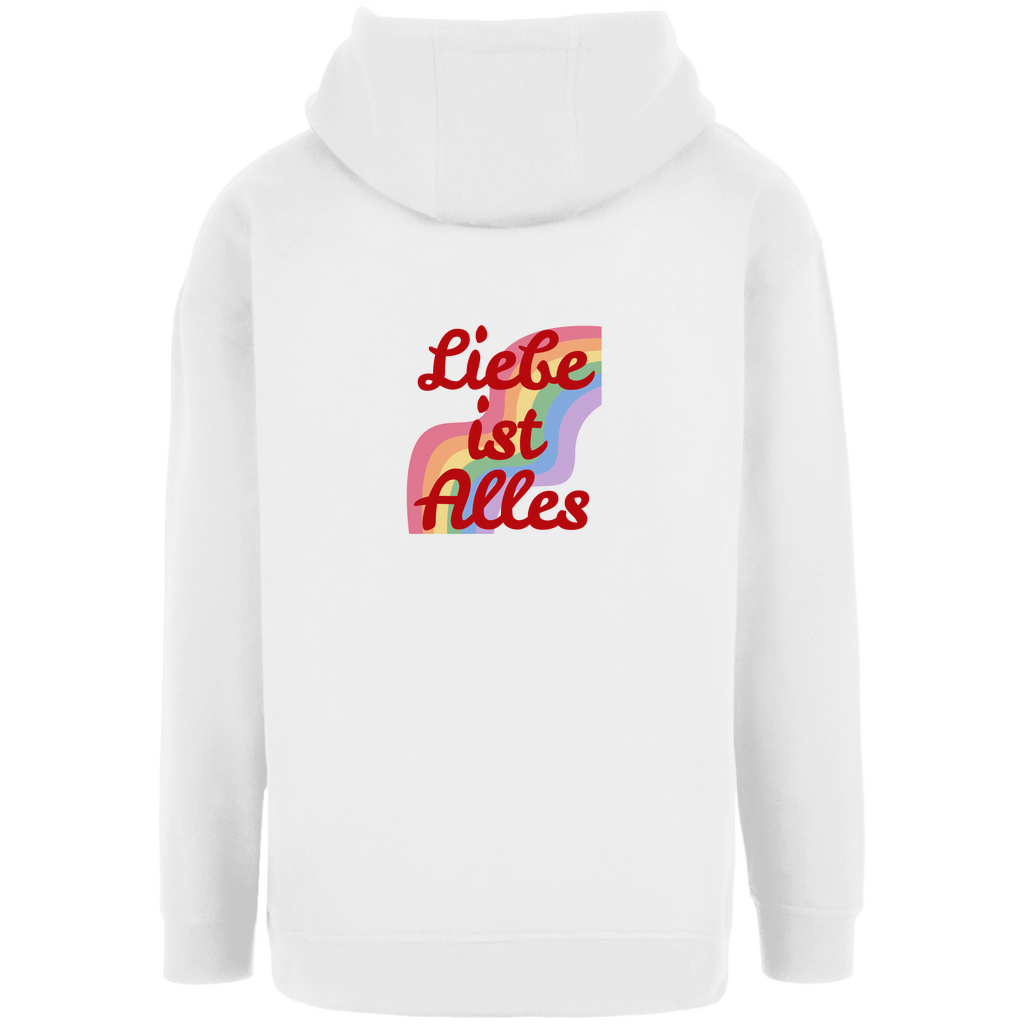 Oversize Hoodie mit Kordel und Print "Liebe ist Alles"