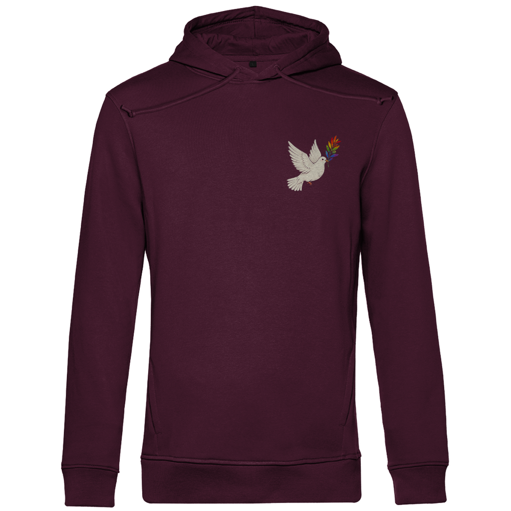 Hoodie mit Kordel und Print "Friedenstaube Pride Edition"