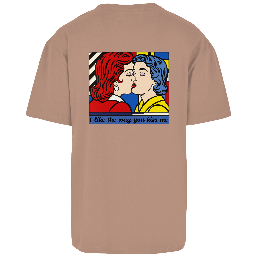 Oversize T-Shirt mit Kuss Print im Stil von Roy Lichtenstein