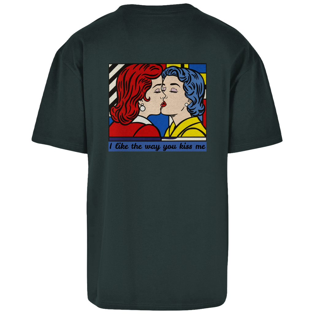 Oversize T-Shirt mit Kuss Print im Stil von Roy Lichtenstein