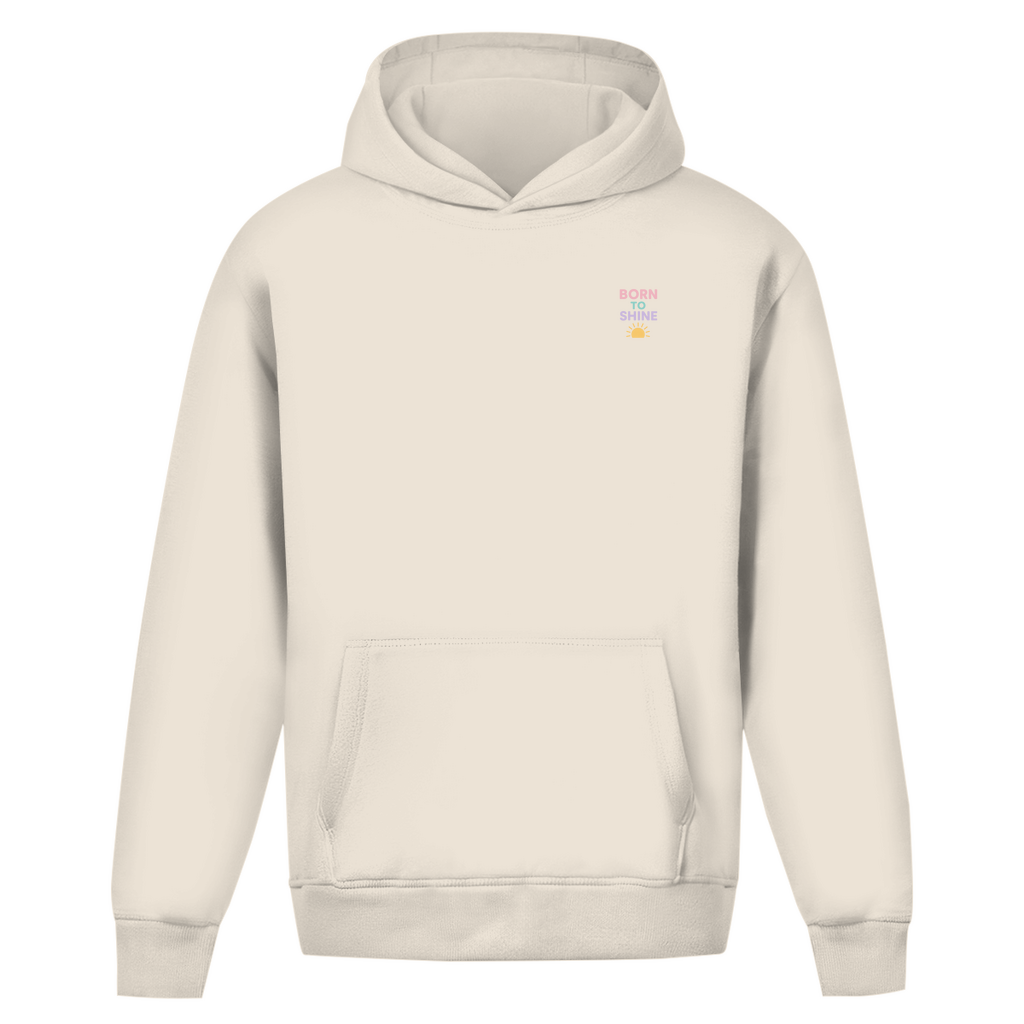 Oversize Hoodie ohne Kordel mit "Born to Shine"
