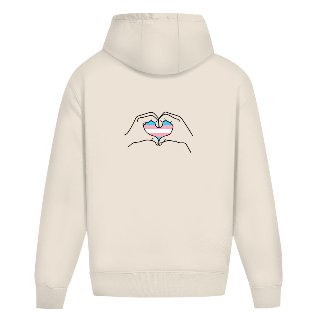 Oversize Hoodie ohne Kordel mit "Ein Herz für..." Print
