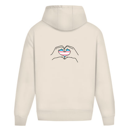 Oversize Hoodie ohne Kordel mit "Ein Herz für..." Print
