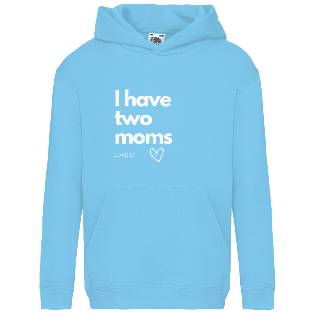 Kids Basic Kaputzenpullover Print "I have two moms"