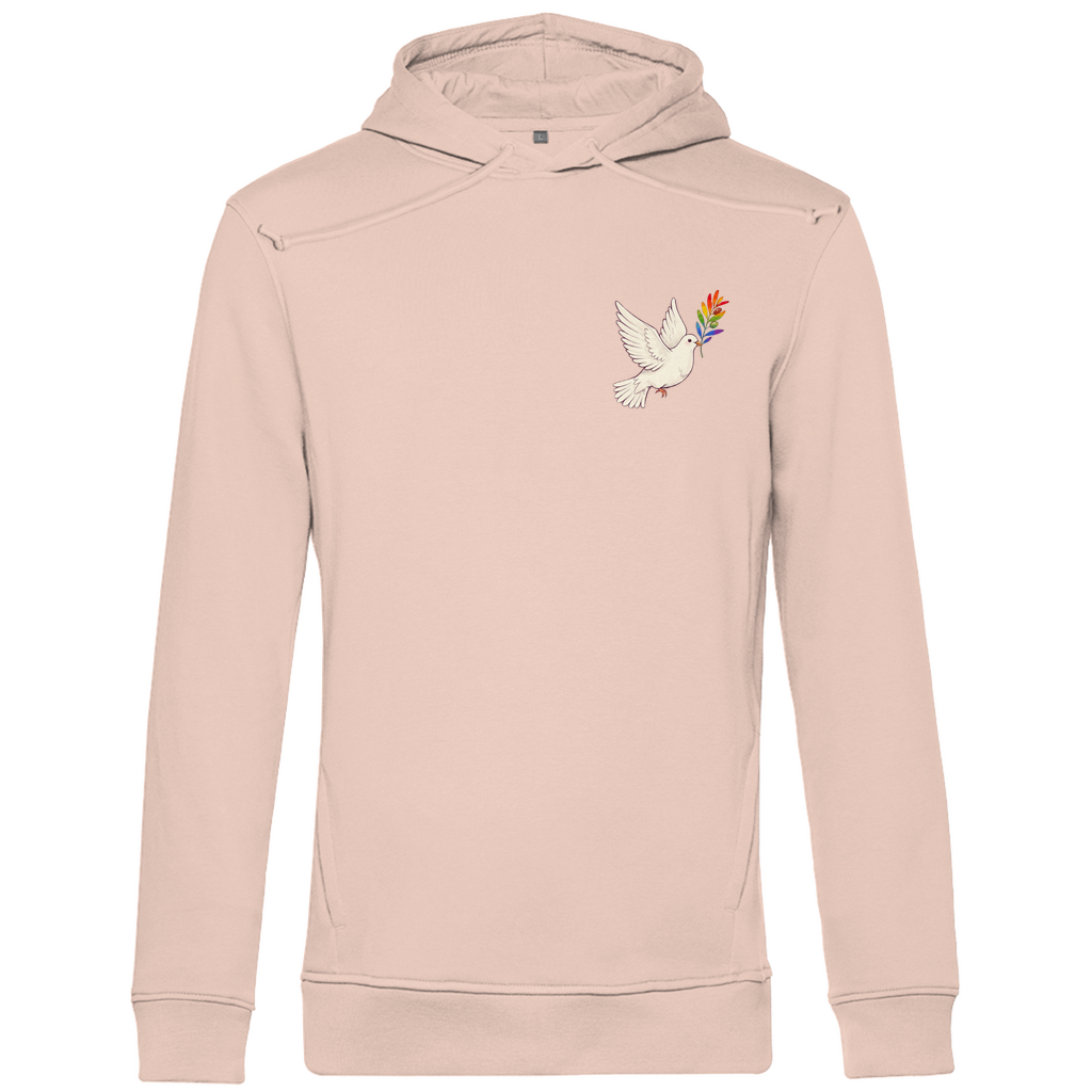 Hoodie mit Kordel und Print "Friedenstaube Pride Edition"