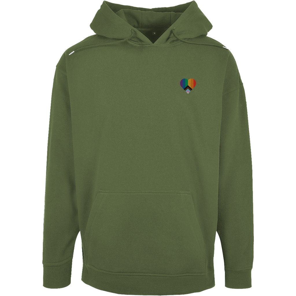 Oversize Hoodie mit Kordel und Print LGBTQIA+ Herz