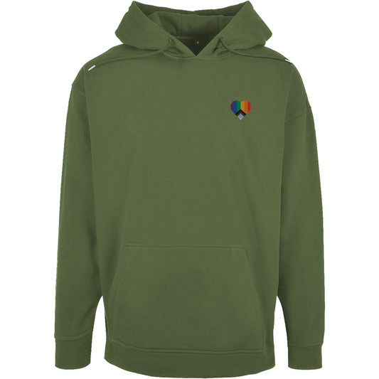 Oversize Hoodie mit Kordel und Print LGBTQIA+ Herz