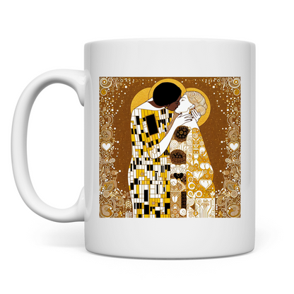 Tasse mit Kuss Print im Stil von Gustav Klimt
