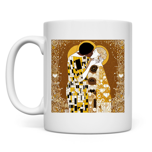 Tasse mit Kuss Print im Stil von Gustav Klimt