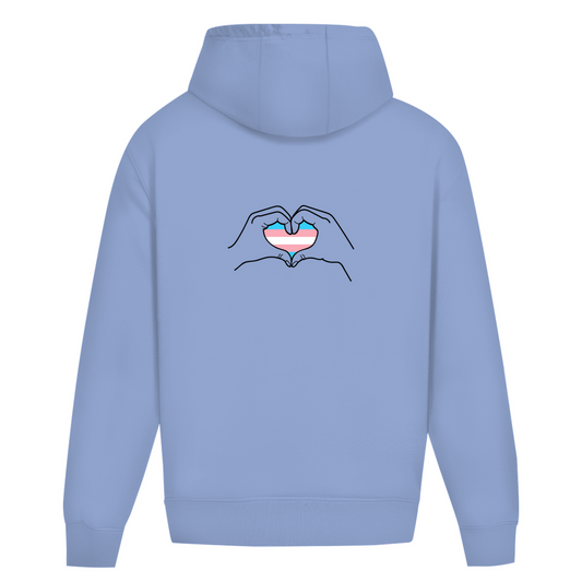 Oversize Hoodie ohne Kordel mit "Ein Herz für..." Print