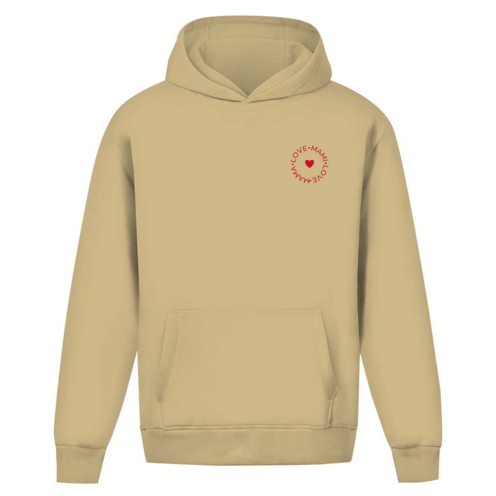 Oversize Hoodie ohne Kordel mit "Love Mama Love Mami"