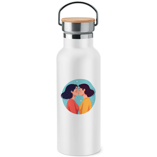 Edelstahl-Trinkflasche "Girls Kiss"