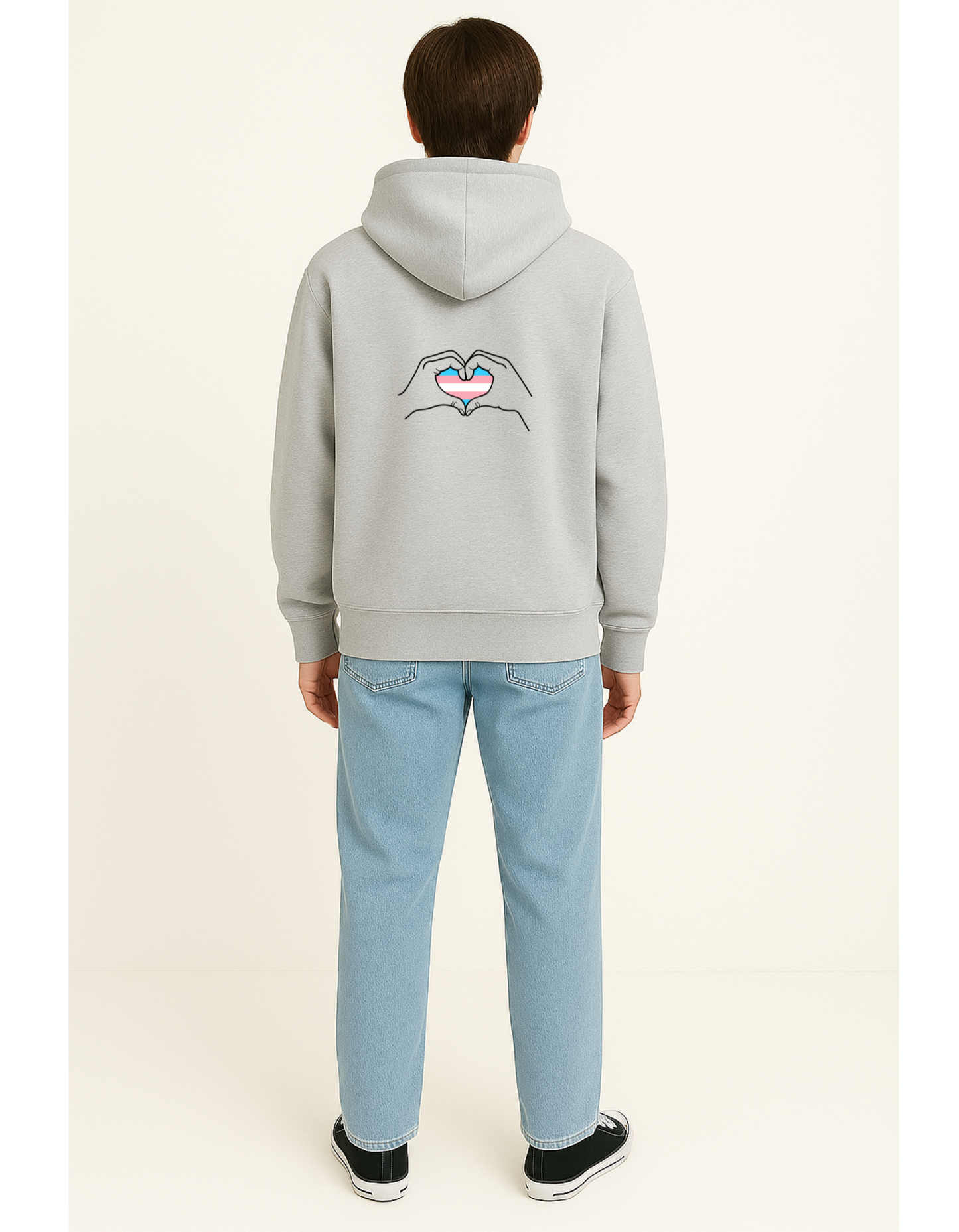 Oversize Hoodie ohne Kordel mit "Ein Herz für..." Print