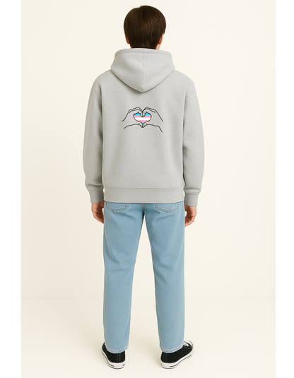 Oversize Hoodie ohne Kordel mit "Ein Herz für..." Print