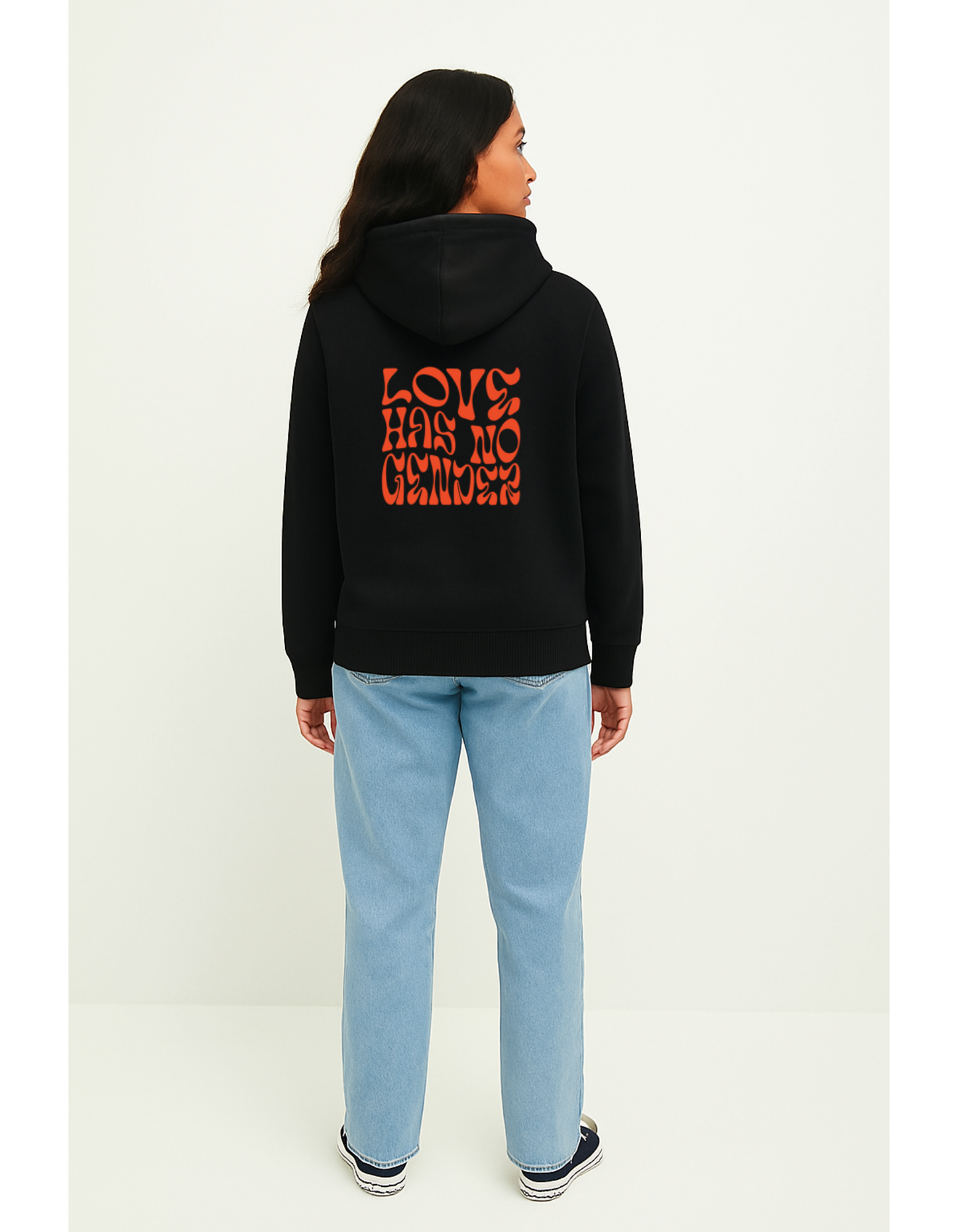 Oversize Hoodie ohne Kordel "Love has no Gender"