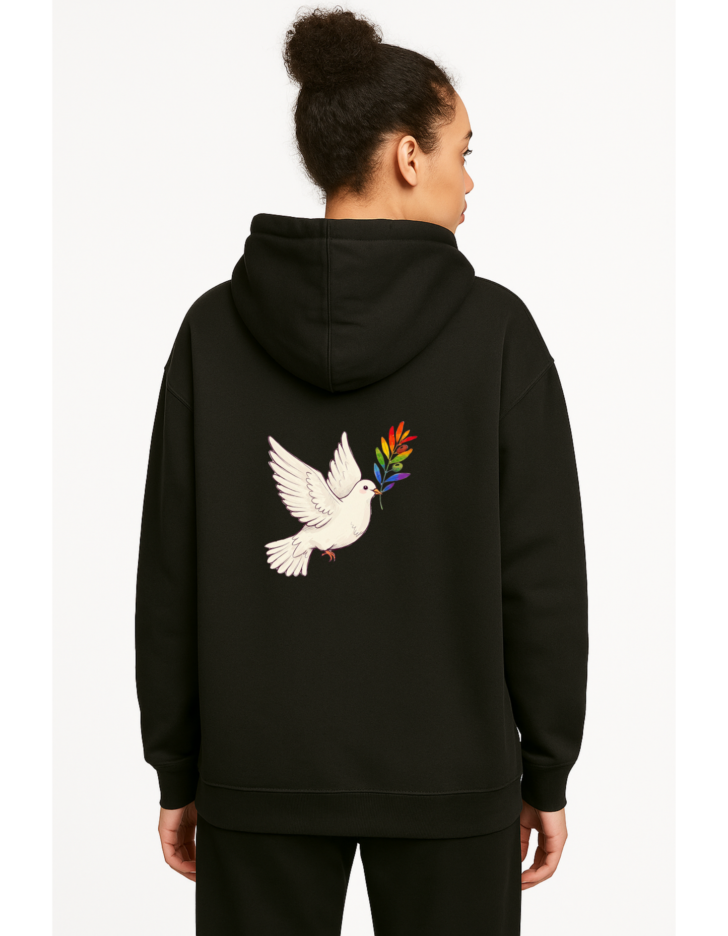 Oversize Hoodie mit Kordel "Friedenstaube Pride Edition"