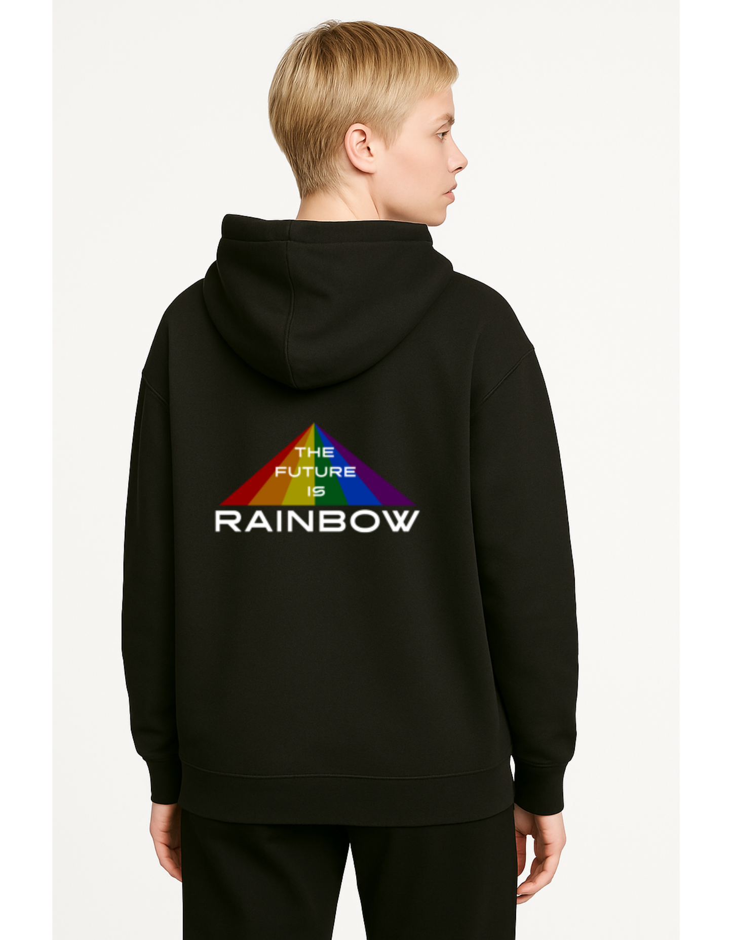 Oversize Hoodie mit Kordel  "The Future is Rainbow"