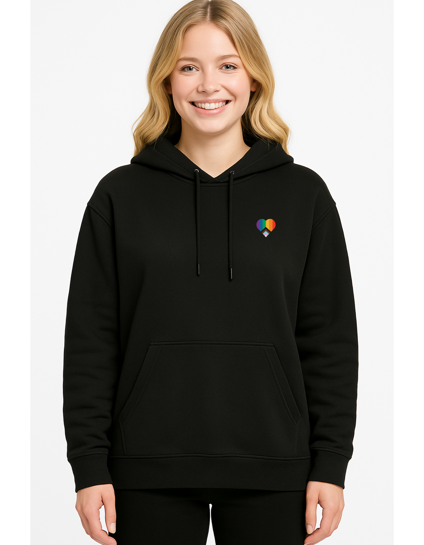 Oversize Hoodie mit Kordel und Print LGBTQIA+ Herz