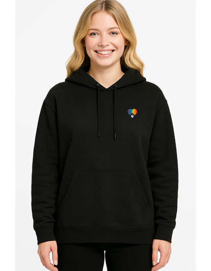 Oversize Hoodie mit Kordel und Print LGBTQIA+ Herz