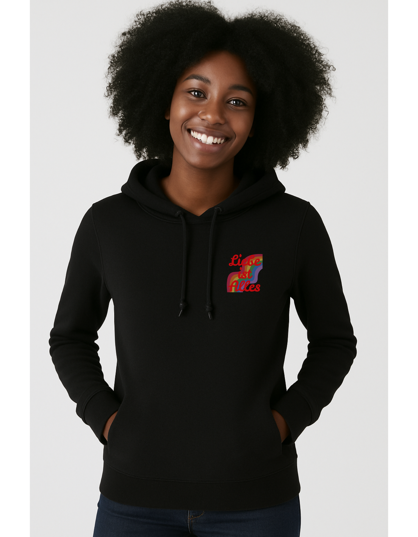Hoodie mit Kordel "Liebe ist Alles"