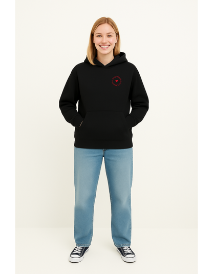 Oversize Hoodie ohne Kordel mit "Love Mama Love Mami"